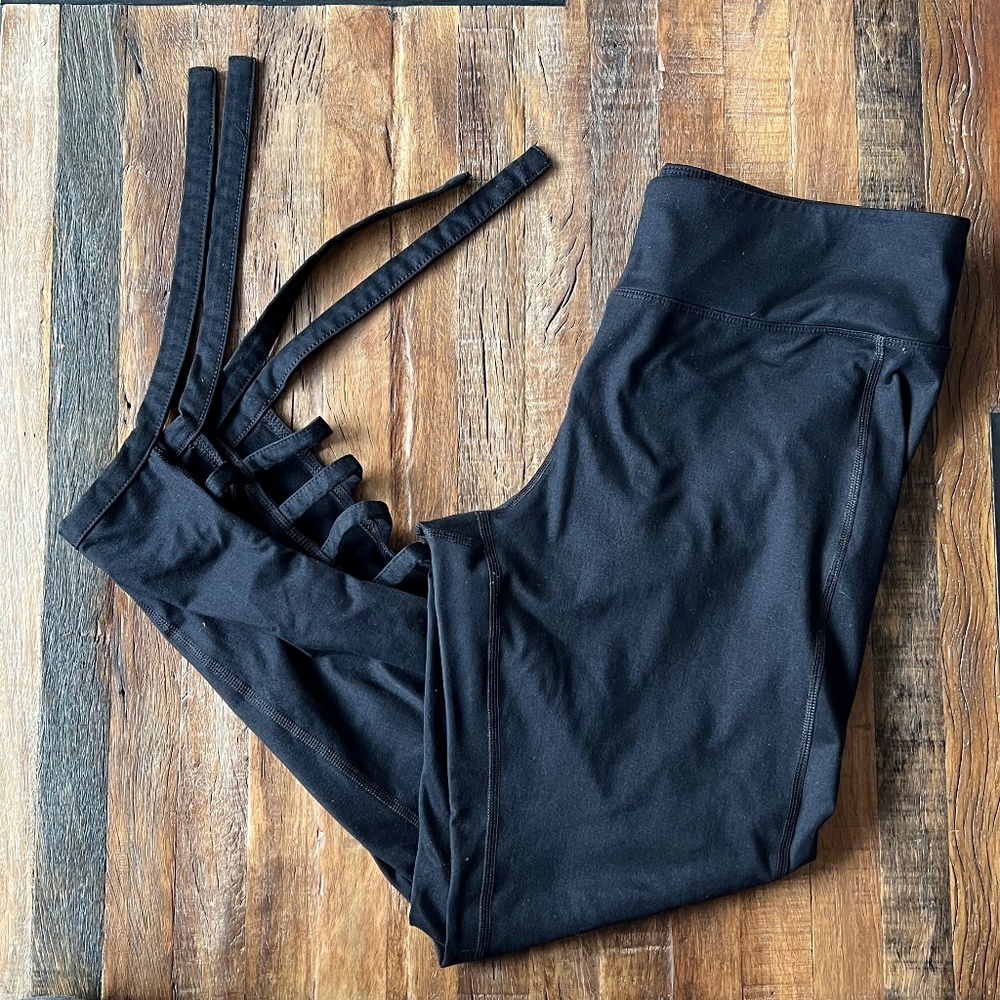 Navy Ankle Tie Active Leggings | JoyLab